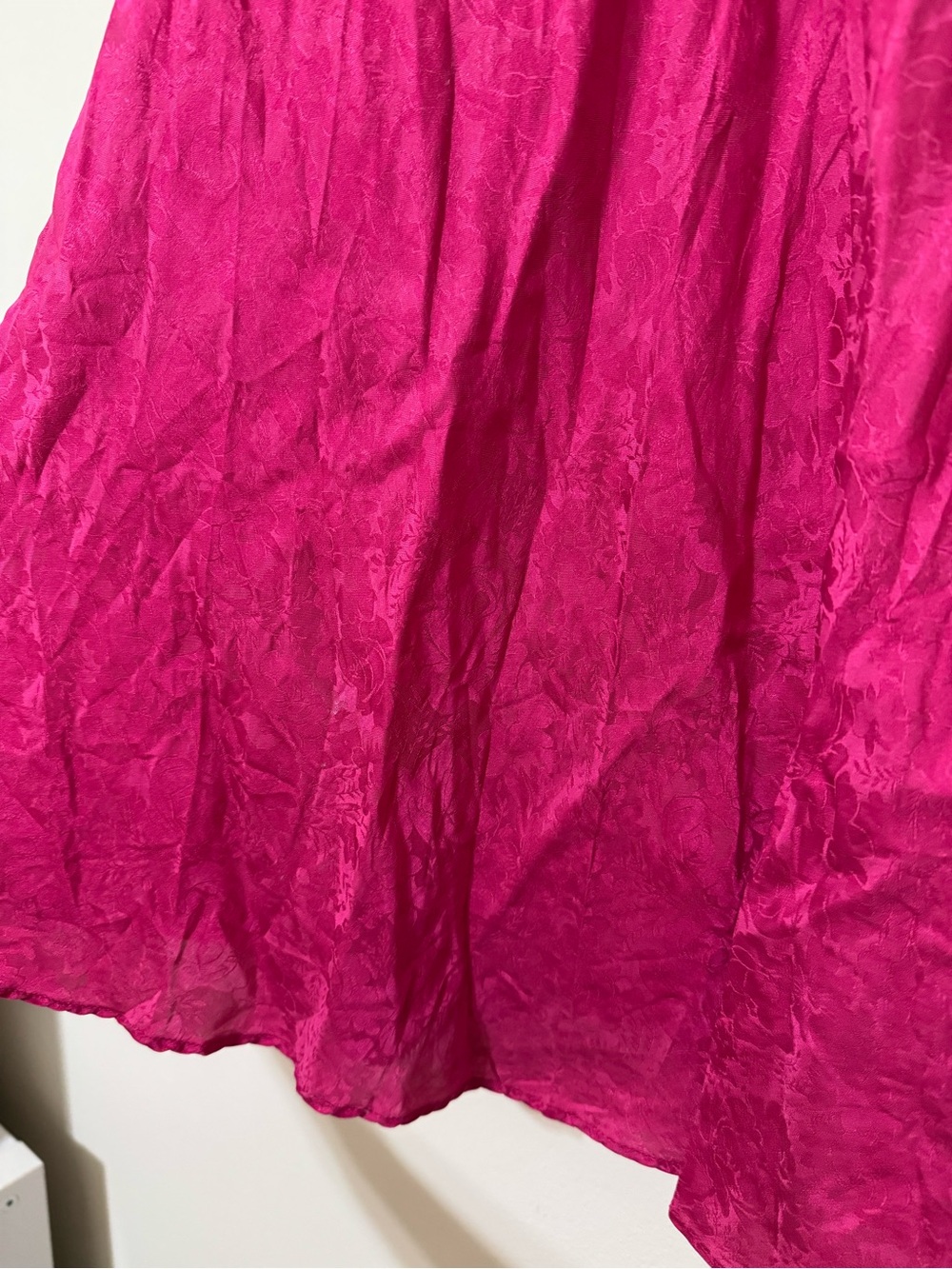 Vintage 100% Silk Magenta Slip Dress with Thin Straps - Picture 2 of 6